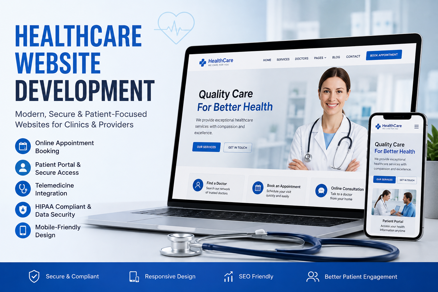 Healthcare website development for clinics and healthcare providers